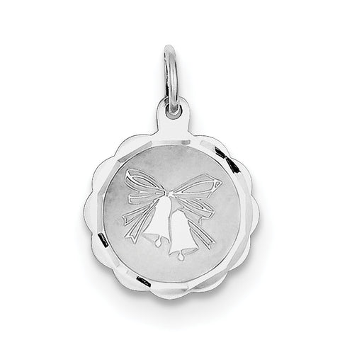 Sterling Silver Wedding Bells Disc Charm QC2075 - shirin-diamonds