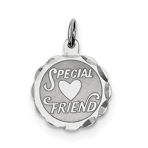 Sterling Silver Special Friend Disc Charm QC2330 - shirin-diamonds