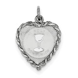 Sterling Silver Holy Communion Disc Charm QC2401 - shirin-diamonds