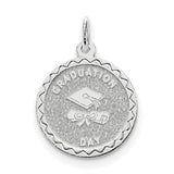 Sterling Silver Graduation Day Disc Charm QC2433 - shirin-diamonds