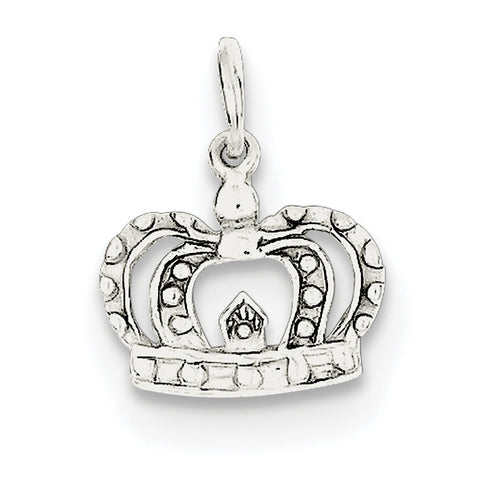 Sterling Silver Crown Charm QC256 - shirin-diamonds