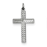 Sterling Silver Rhodium-plated Cross Charm QC3216 - shirin-diamonds