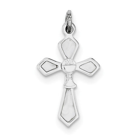Sterling Silver Rhodium-plated Chalice Cross Charm QC3325 - shirin-diamonds