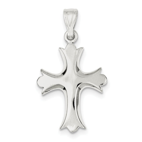 Sterling Silver Fleur De Lis Cross Pendant QC3350 - shirin-diamonds