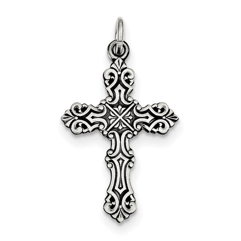 Sterling Silver Antiqued Cross Pendant QC3360 - shirin-diamonds