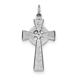 Sterling Silver Rhodium-plated Celtic Cross Pendant QC3368 - shirin-diamonds