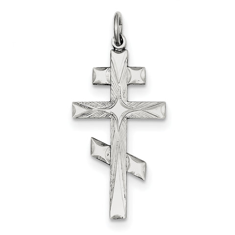 Sterling Silver Eastern Orthodox Cross Pendant QC3374 - shirin-diamonds