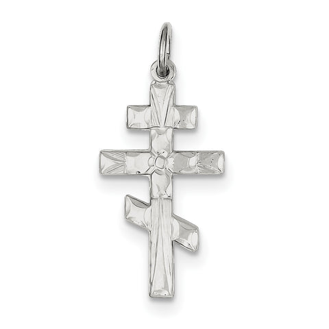 Sterling Silver Eastern Orthodox Cross Charm QC3375 - shirin-diamonds