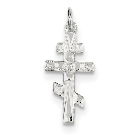 Sterling Silver Eastern Orthodox Cross Charm QC3376 - shirin-diamonds