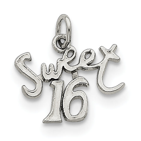 Sterling Silver Sweet 16 Charm QC344 - shirin-diamonds