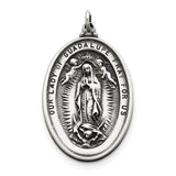 Sterling Silver Our Lady of Guadalupe Medal QC3476 - shirin-diamonds