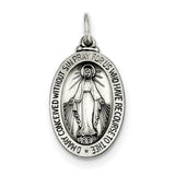 Sterling Silver Antiqued Miraculous Medal QC3490 - shirin-diamonds