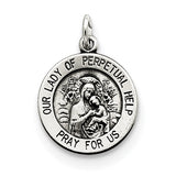 Sterling Silver Our Lady of Perpetual Help Medal QC3513 - shirin-diamonds