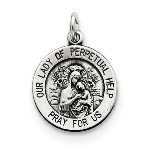 Sterling Silver Our Lady of Perpetual Help Medal QC3513 - shirin-diamonds