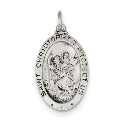 Sterling Silver St.Christopher Medal QC3557 - shirin-diamonds
