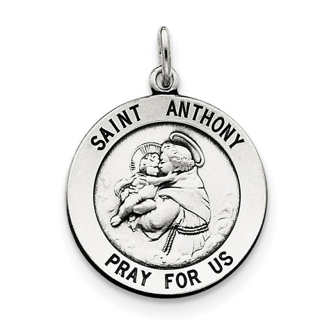Sterling Silver Antiqued Saint Anthony Medal QC3578 - shirin-diamonds