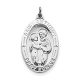 Sterling Silver Rhodium-plated St. Anthony Medal QC3579 - shirin-diamonds