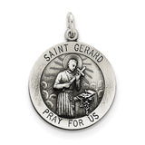 Sterling Silver Saint Gerard Medal QC3589 - shirin-diamonds
