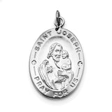 Sterling Silver Rhodium-plated St. Joseph Medal QC3599 - shirin-diamonds