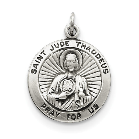 Sterling Silver Saint Jude Thaddeus Medal QC3603 - shirin-diamonds