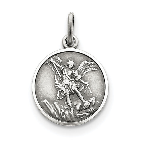 Sterling Silver Antiqued Saint Michael Medal QC3607 - shirin-diamonds