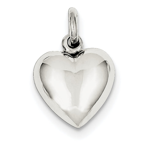 Sterling Silver Puffed Heart Charm QC3705 - shirin-diamonds