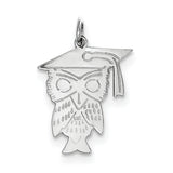 Sterling Silver Owl Polished  Charm QC3752 - shirin-diamonds