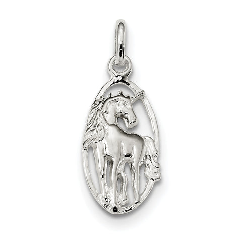 Sterling Silver Unicorn in Frame Charm QC4126 - shirin-diamonds