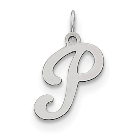 Sterling Silver Stamped Initial P Charm QC4163P - shirin-diamonds
