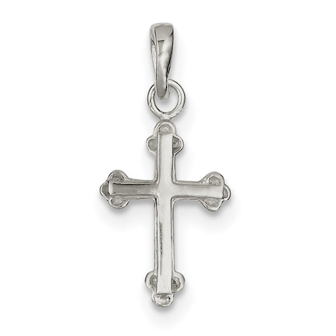 Sterling Silver Budded Cross Pendant QC4308 - shirin-diamonds