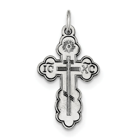 Sterling Silver Eastern Orthodox Cross Charm QC453 - shirin-diamonds