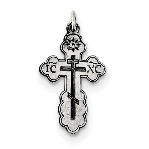 Sterling Silver Eastern Orthodox Cross Charm QC454 - shirin-diamonds