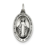 Sterling Silver Antiqued Miraculous Medal QC457 - shirin-diamonds