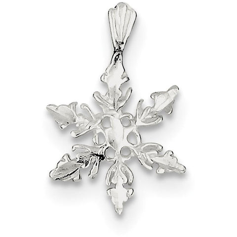 Sterling Silver Diamond Cut Snowflake Pendant QC4745 - shirin-diamonds
