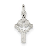 Sterling Silver Dove Cross Charm QC494 - shirin-diamonds