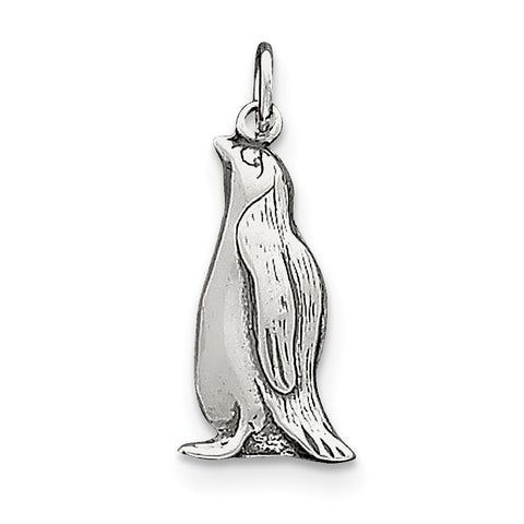 Sterling Silver Antiqued Penguin Charm QC5024 - shirin-diamonds