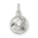 Sterling Silver Diamond Cut Soccer Ball Charm QC5136 - shirin-diamonds