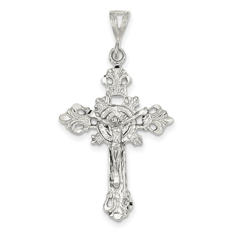 Sterling Silver INRI Crucifix Pendant QC515 - shirin-diamonds