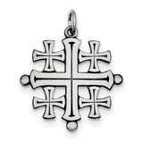 Sterling Silver Antiqued Jerusalem Cross Pendant QC5272 - shirin-diamonds