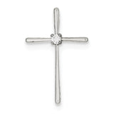 Sterling Silver CZ Cross Pendant QC5341 - shirin-diamonds