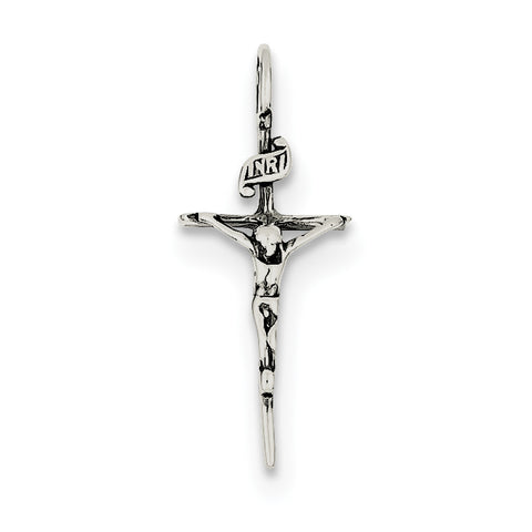 Sterling Silver Antiqued INRI Crucifix Pendant QC5411 - shirin-diamonds