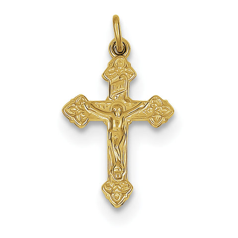 Sterling Silver & 24k Gold -plated INRI Crucifix Charm QC5450 - shirin-diamonds