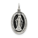 Sterling Silver Antiqued Miraculous Medal QC5521 - shirin-diamonds
