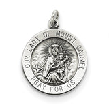 Sterling Silver Antiqued Our Lady of Mount Carmel Medal QC5578 - shirin-diamonds