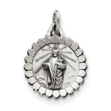 Sterling Silver Saint Jude Thaddeus Medal QC5693 - shirin-diamonds