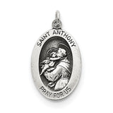 Sterling Silver Antiqued Saint Anthony Medal QC5707 - shirin-diamonds