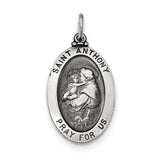 Sterling Silver Antiqued Saint Anthony Medal QC5708 - shirin-diamonds