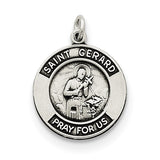 Sterling Silver Antiqued St. Gerard Medal Pendant QC5729 - shirin-diamonds