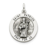 Sterling Silver Antiqued Saint Patrick Medal QC5748 - shirin-diamonds