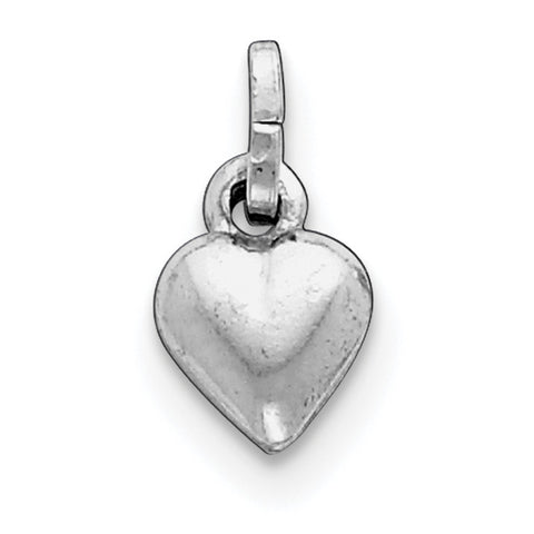 Sterling Silver Rhodium Plated Puffed Heart Charm QC5974 - shirin-diamonds